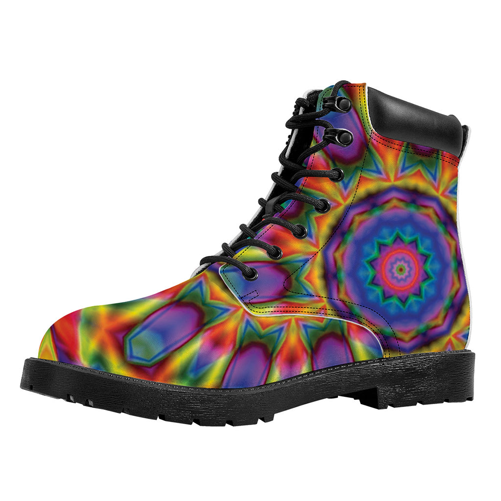 Boho Kaleidoscope Print Work Boots