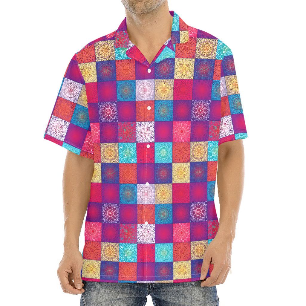 Boho Mandala Patchwork Pattern Print Aloha Shirt