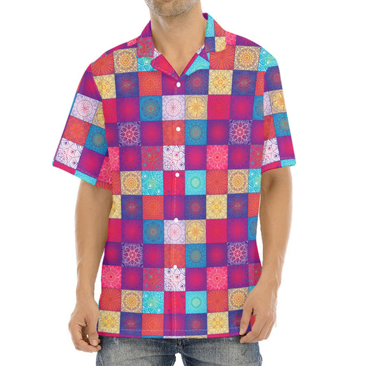 Boho Mandala Patchwork Pattern Print Aloha Shirt