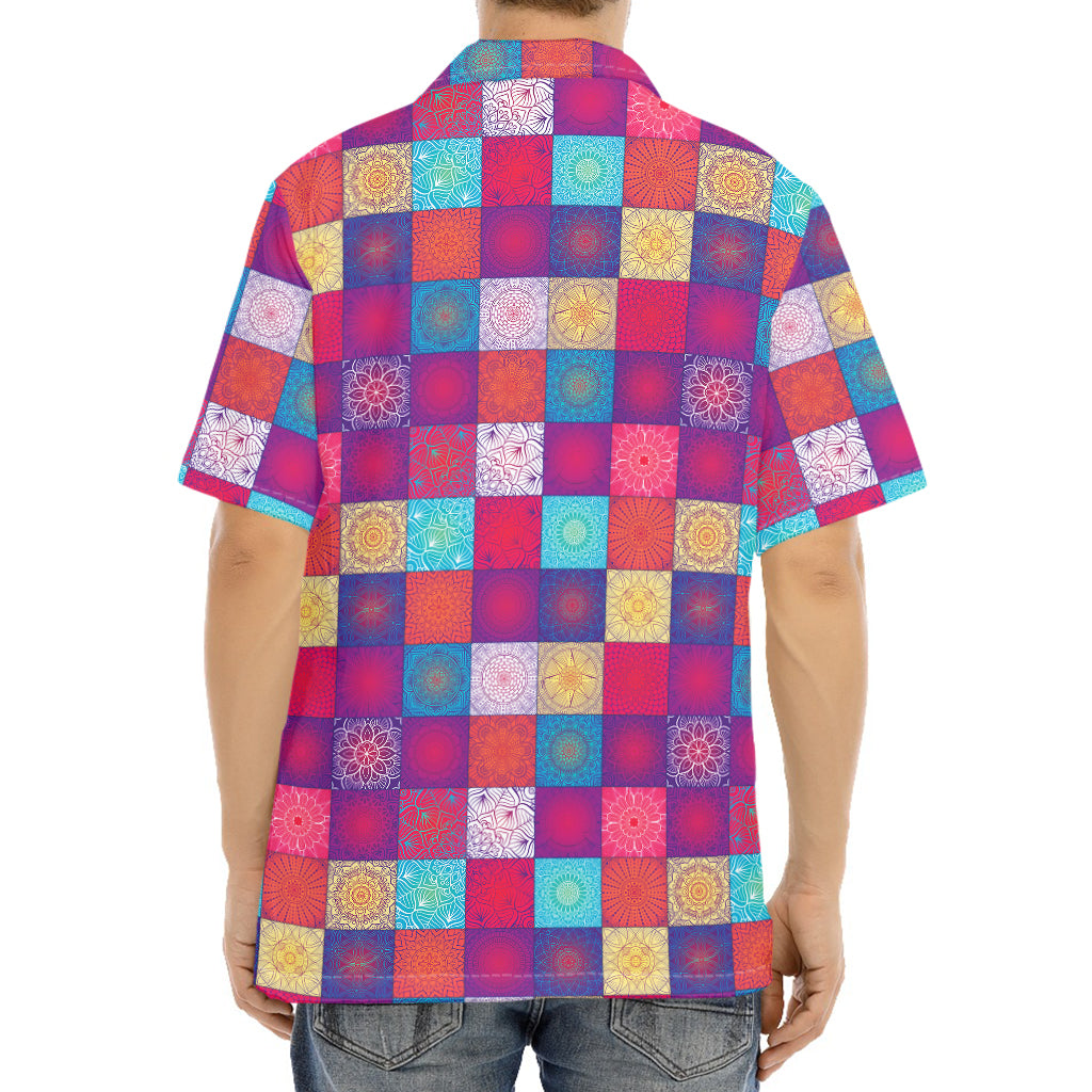 Boho Mandala Patchwork Pattern Print Aloha Shirt