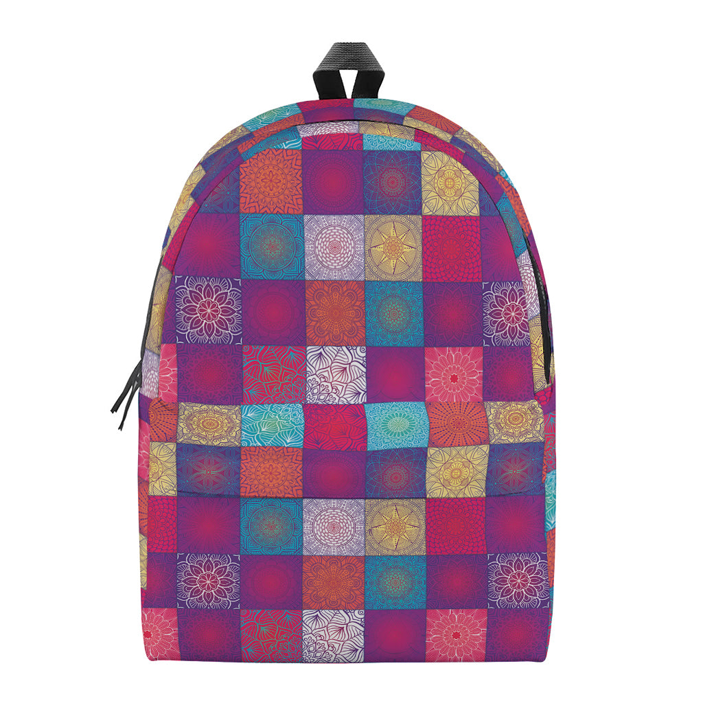 Boho Mandala Patchwork Pattern Print Backpack