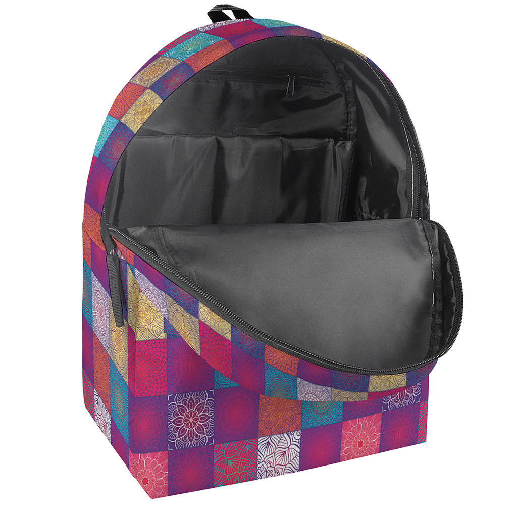Boho Mandala Patchwork Pattern Print Backpack