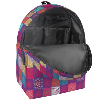 Boho Mandala Patchwork Pattern Print Backpack
