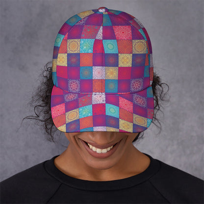 Boho Mandala Patchwork Pattern Print Baseball Cap