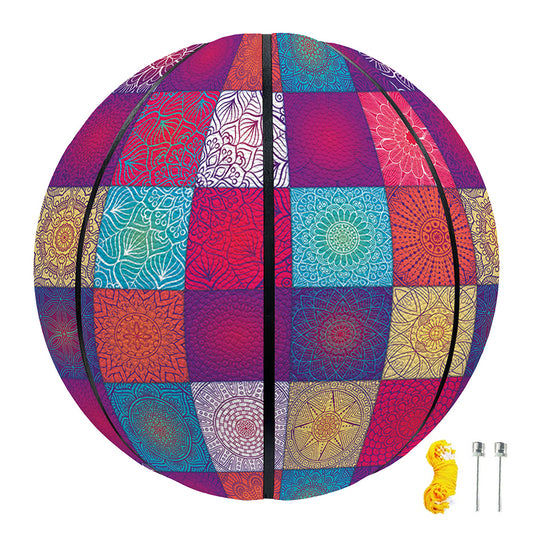 Boho Mandala Patchwork Pattern Print Basketball