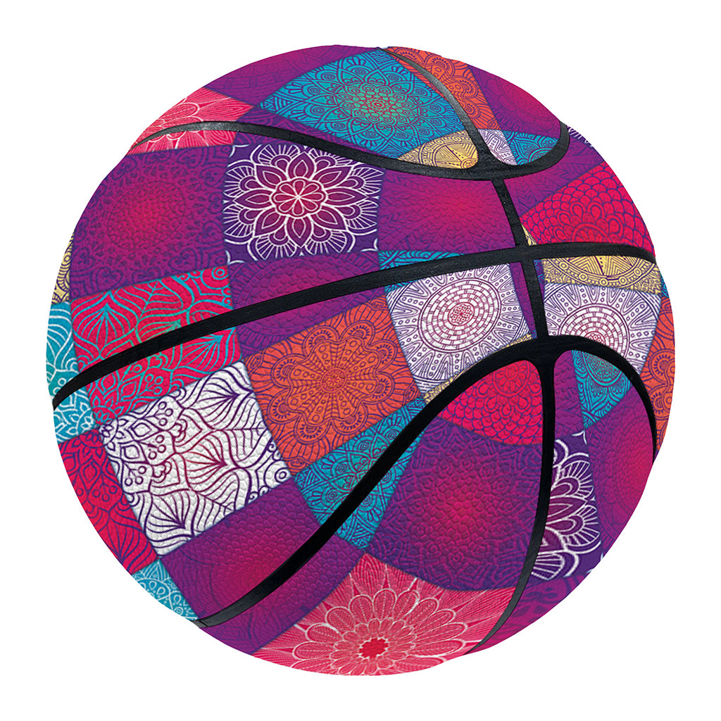 Boho Mandala Patchwork Pattern Print Basketball