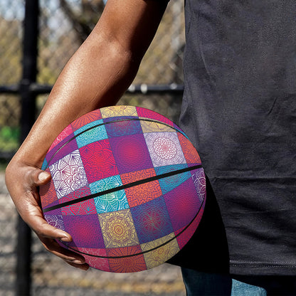 Boho Mandala Patchwork Pattern Print Basketball