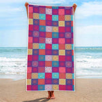 Boho Mandala Patchwork Pattern Print Beach Towel