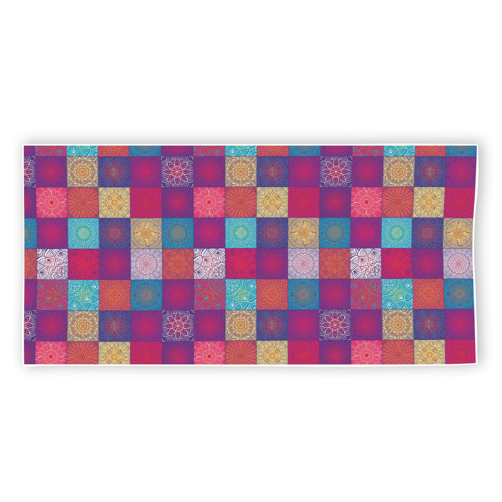 Boho Mandala Patchwork Pattern Print Beach Towel