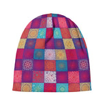 Boho Mandala Patchwork Pattern Print Beanie