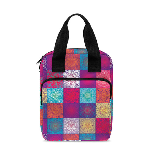 Boho Mandala Patchwork Pattern Print Bible Tote Bag