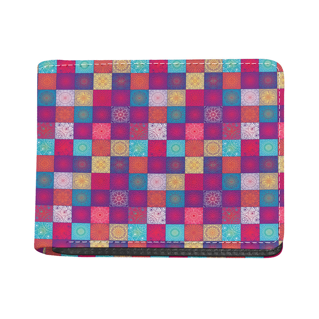 Boho Mandala Patchwork Pattern Print Bifold Wallet