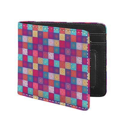 Boho Mandala Patchwork Pattern Print Bifold Wallet