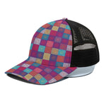 Boho Mandala Patchwork Pattern Print Black Mesh Trucker Cap