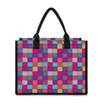 Boho Mandala Patchwork Pattern Print Canvas Tote Bag