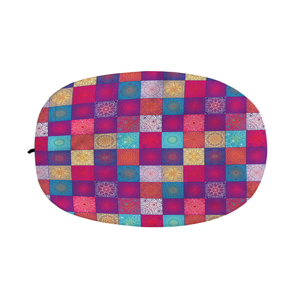 Boho Mandala Patchwork Pattern Print Car Side Mirror Covers