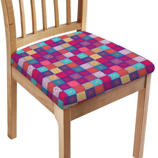 Boho Mandala Patchwork Pattern Print Chair Cushion Cover