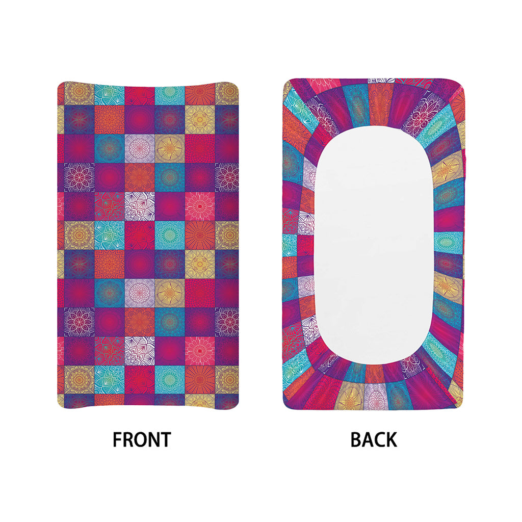 Boho Mandala Patchwork Pattern Print Changing Pad Cover