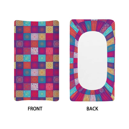 Boho Mandala Patchwork Pattern Print Changing Pad Cover