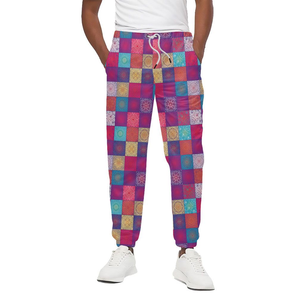 Boho Mandala Patchwork Pattern Print Cotton Pants