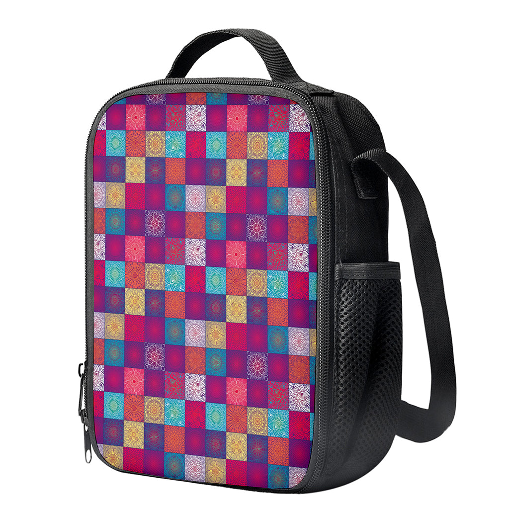 Boho Mandala Patchwork Pattern Print Crossbody Lunch Bag