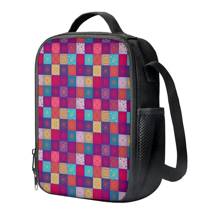 Boho Mandala Patchwork Pattern Print Crossbody Lunch Bag