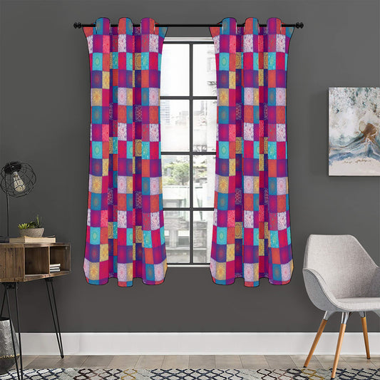 Boho Mandala Patchwork Pattern Print Curtain