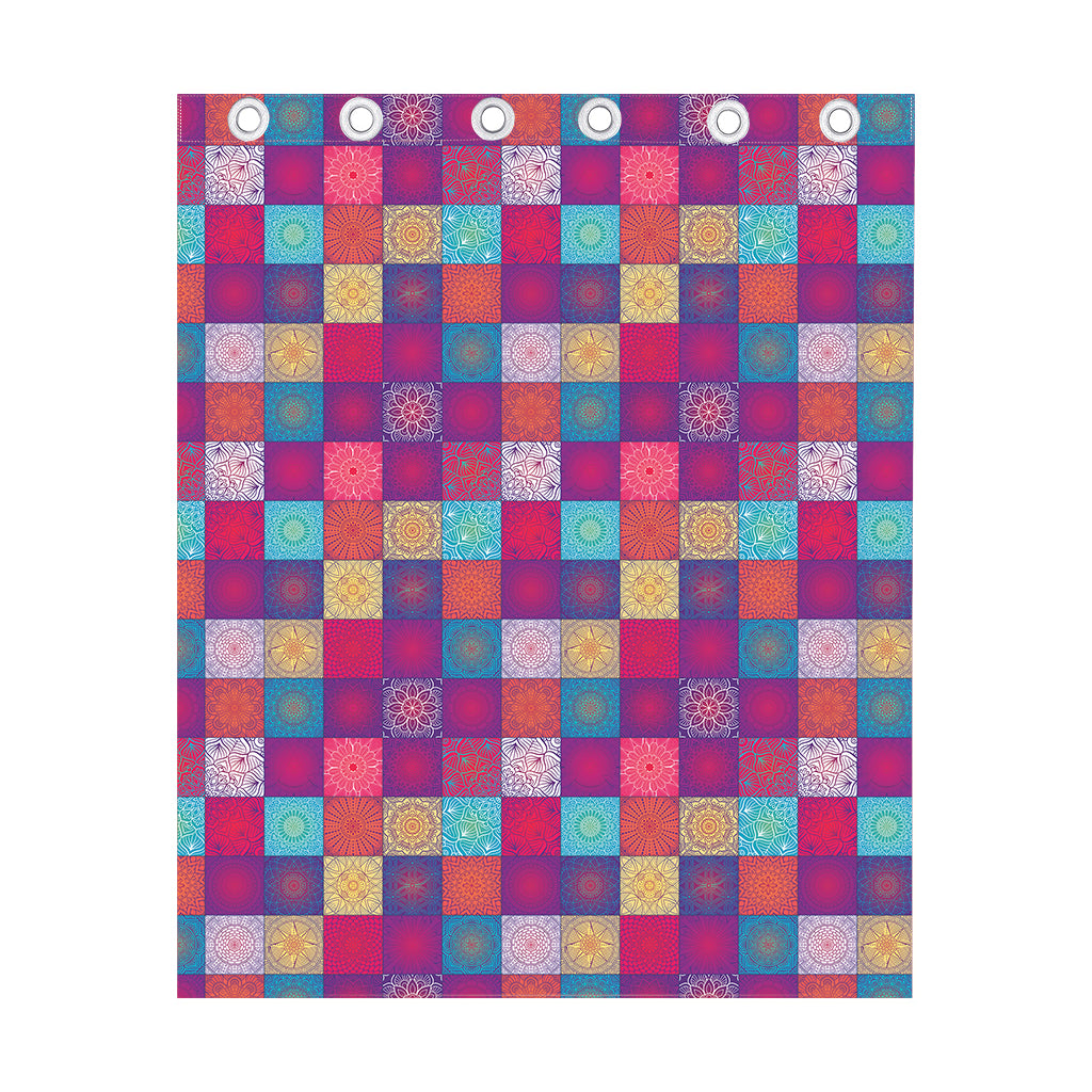 Boho Mandala Patchwork Pattern Print Curtain