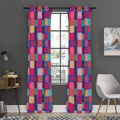 Boho Mandala Patchwork Pattern Print Curtain