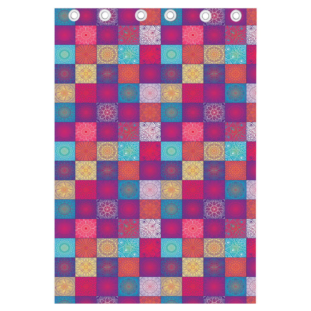 Boho Mandala Patchwork Pattern Print Curtain