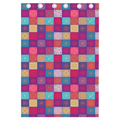 Boho Mandala Patchwork Pattern Print Curtain