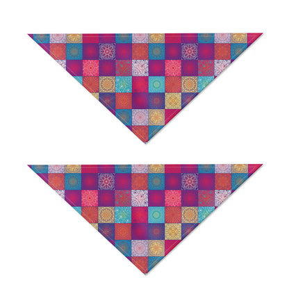 Boho Mandala Patchwork Pattern Print Dog Bandana