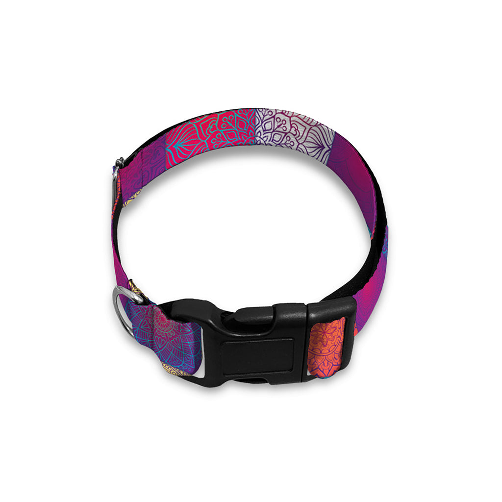 Boho Mandala Patchwork Pattern Print Dog Collar