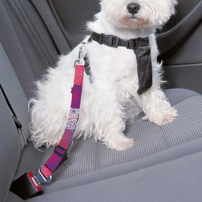 Boho Mandala Patchwork Pattern Print Dog Seat Belt