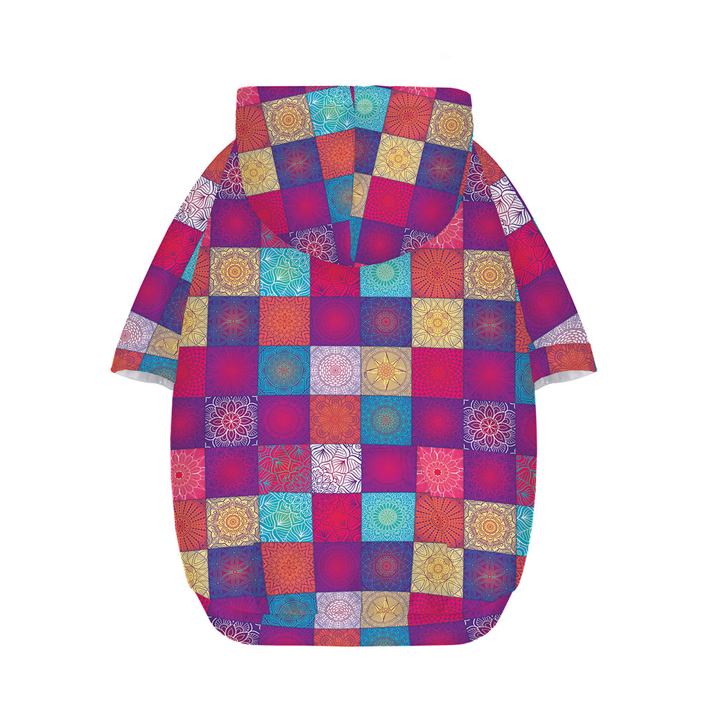 Boho Mandala Patchwork Pattern Print Dog Zip Up Hoodie