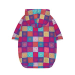 Boho Mandala Patchwork Pattern Print Dog Zip Up Hoodie
