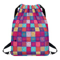 Boho Mandala Patchwork Pattern Print Drawstring Backpack