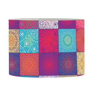 Boho Mandala Patchwork Pattern Print Drum Lamp Shade