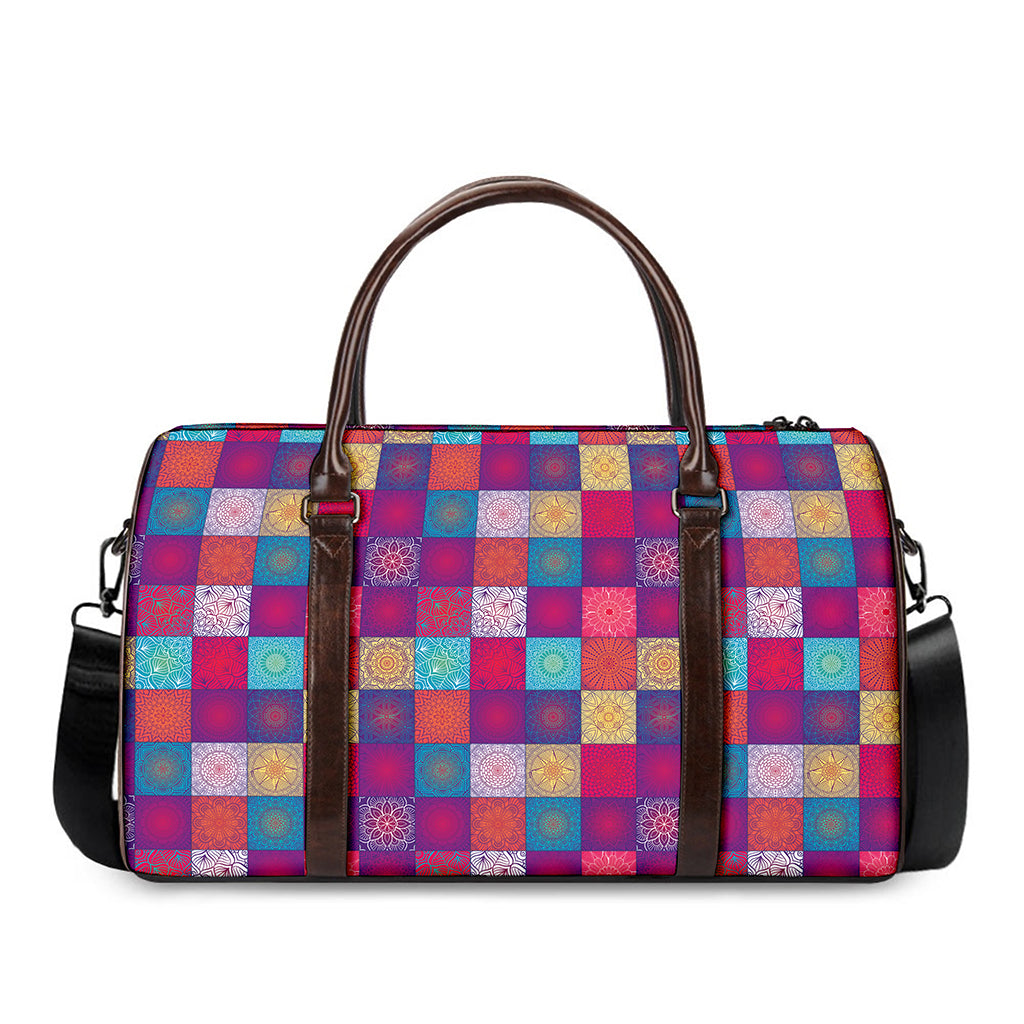 Boho Mandala Patchwork Pattern Print Duffle Bag