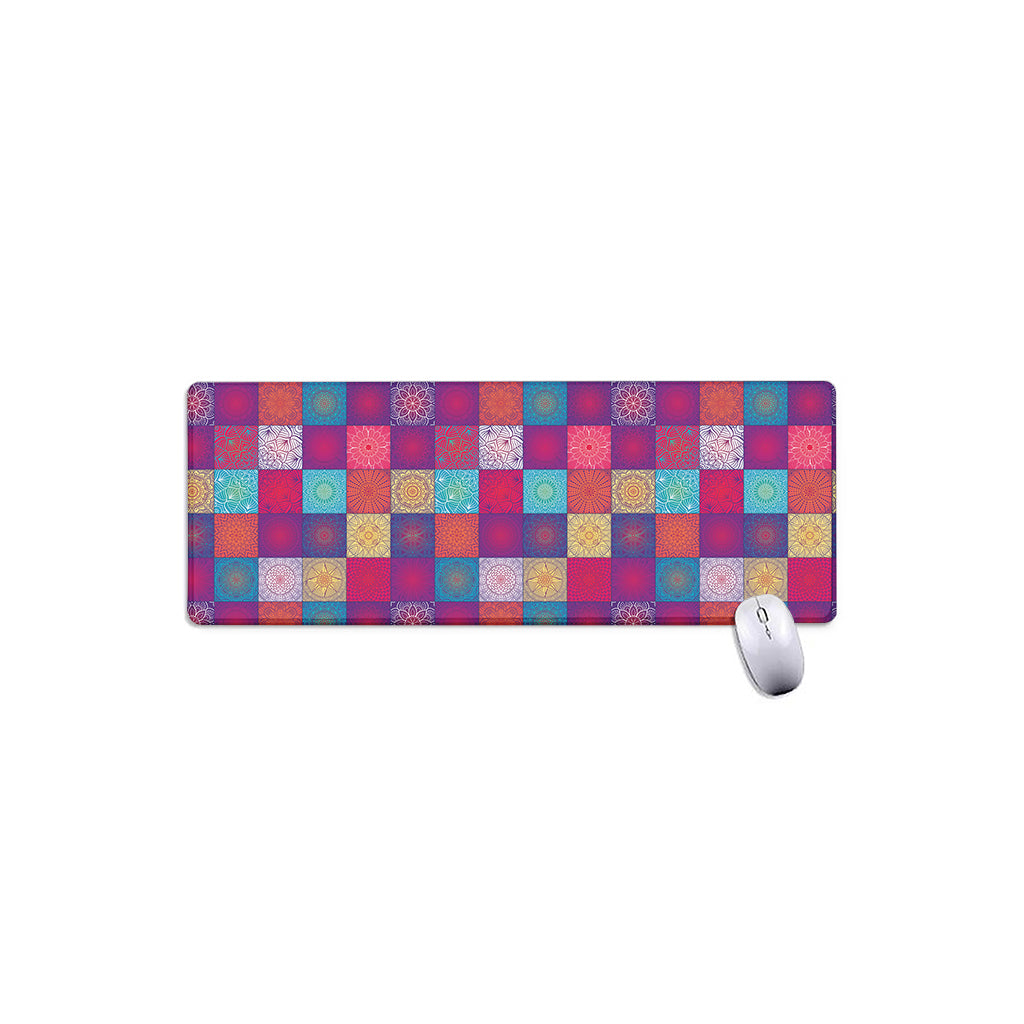 Boho Mandala Patchwork Pattern Print Extended Mouse Pad