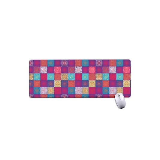 Boho Mandala Patchwork Pattern Print Extended Mouse Pad