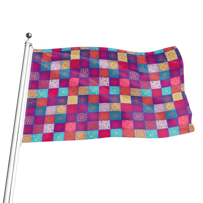 Boho Mandala Patchwork Pattern Print Flag