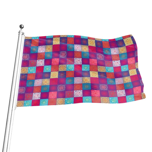 Boho Mandala Patchwork Pattern Print Flag