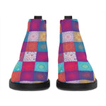 Boho Mandala Patchwork Pattern Print Flat Ankle Boots