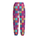 Boho Mandala Patchwork Pattern Print Fleece Lined Knit Pants