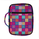 Boho Mandala Patchwork Pattern Print Front Pocket Bible Bag