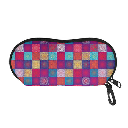 Boho Mandala Patchwork Pattern Print Glasses Case