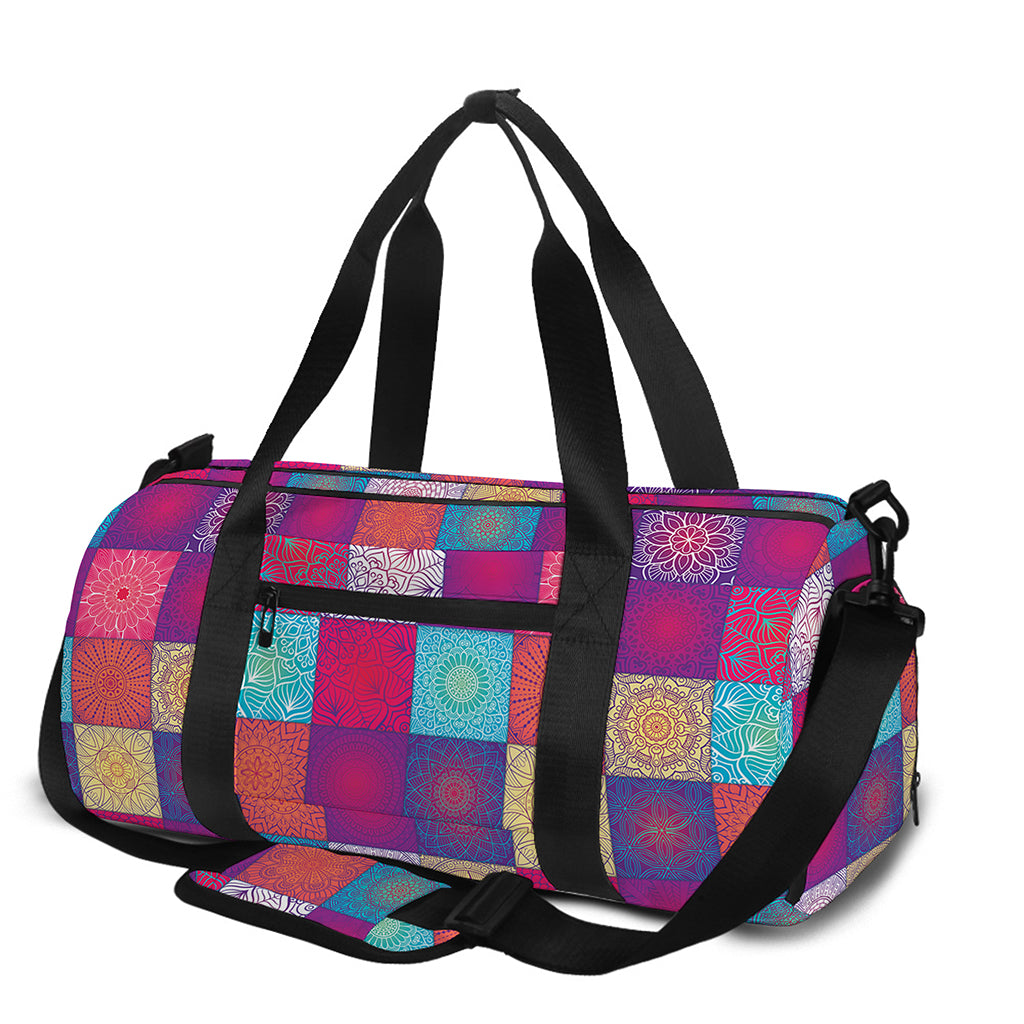 Boho Mandala Patchwork Pattern Print Gym Bag