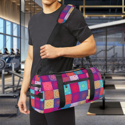 Boho Mandala Patchwork Pattern Print Gym Bag
