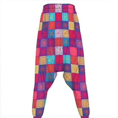 Boho Mandala Patchwork Pattern Print Hammer Pants